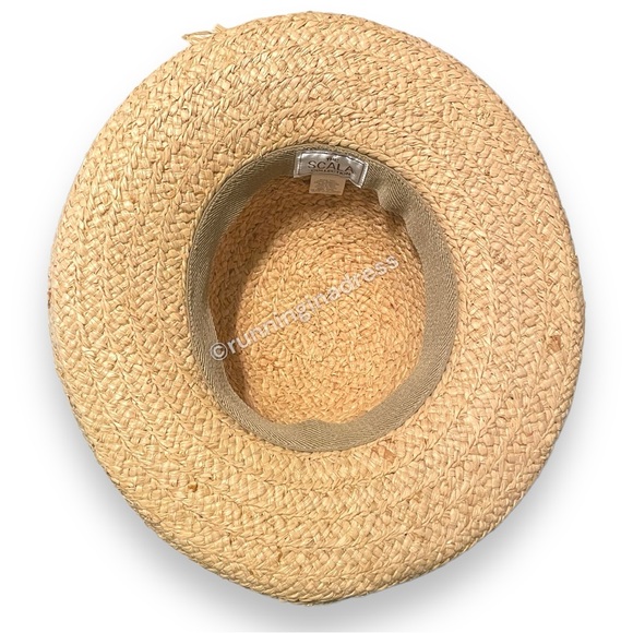 The Scala Collection Rolled Brim Straw Hat With Beads & Straw Bow Band - Picture 8 of 14